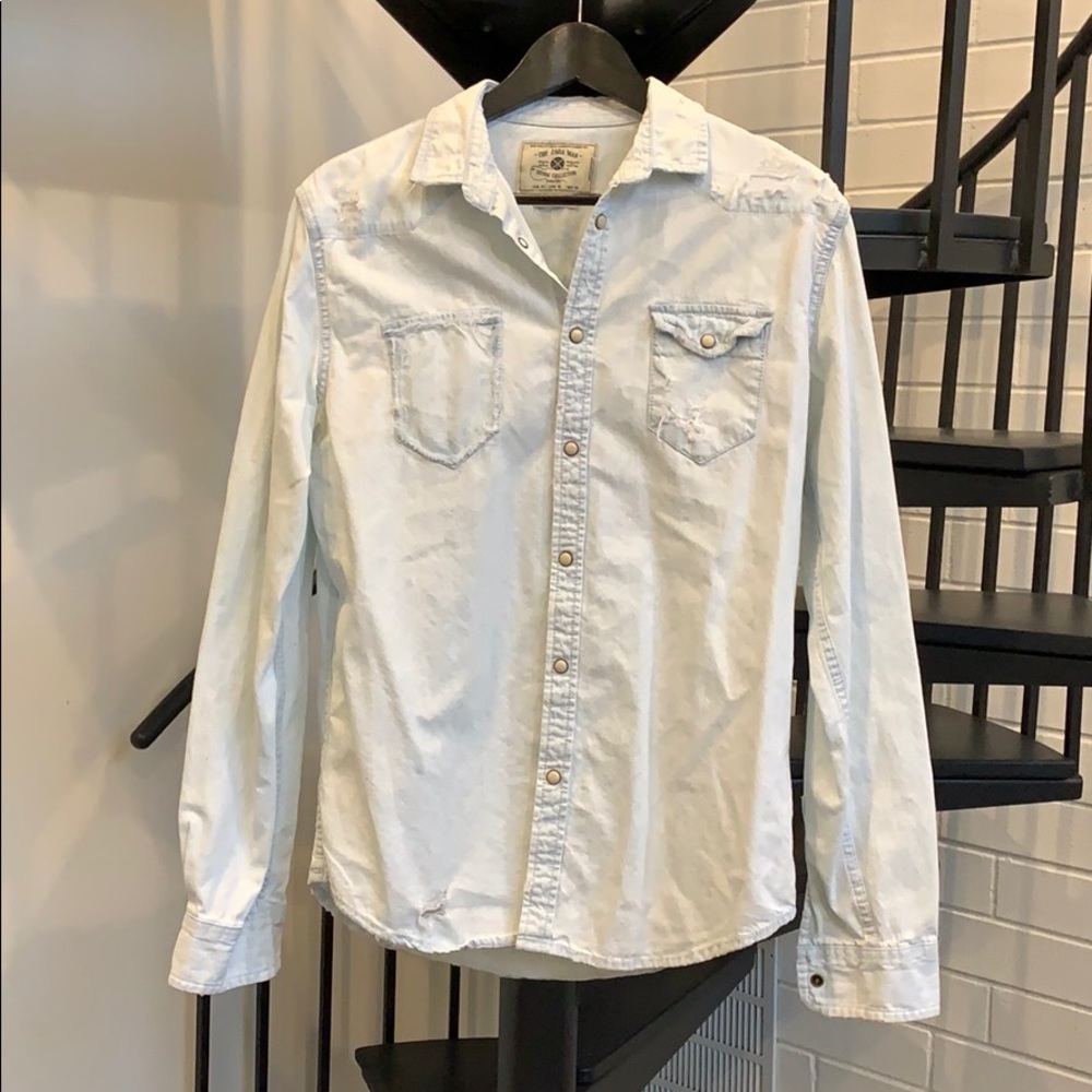 Zara Men’s Light Blue Denim Shirt